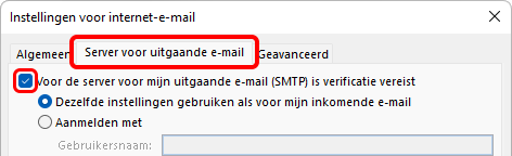 Server voor uitgaande e-mail